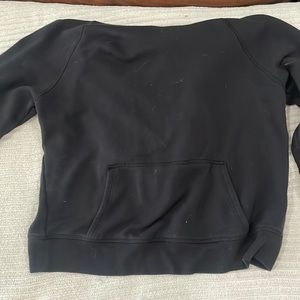 Black Athleta girl hooded long sleeve tee